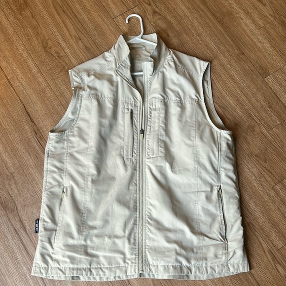 Mens ScotteVest - L - Beige - cargo tech vest